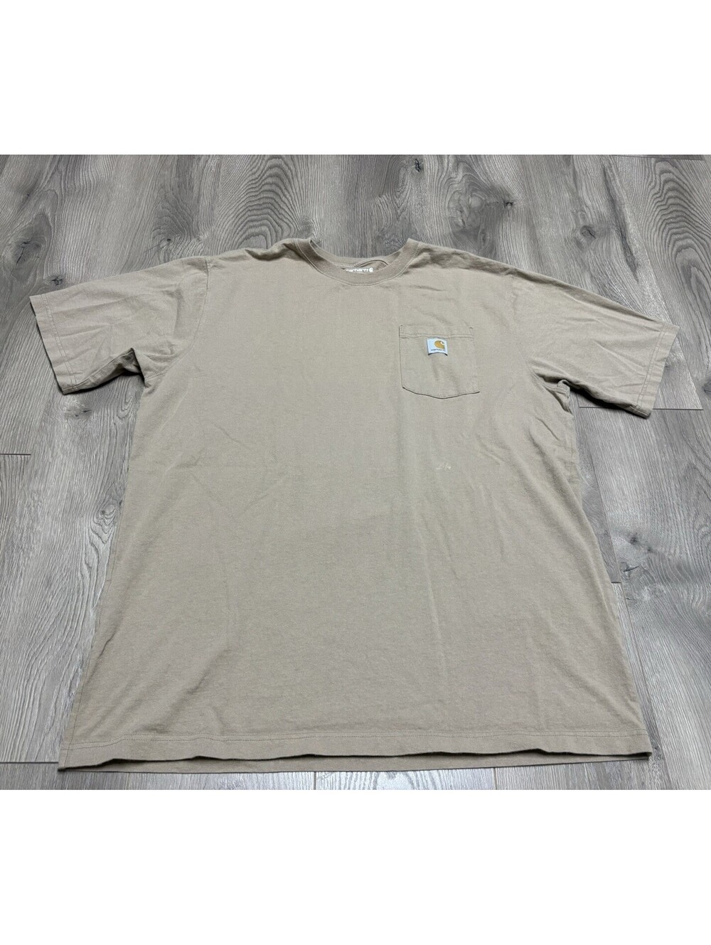 Carhartt K87 Tan Beige Loose Fit Pocket T-Shirt Mens XL Tall Heavyweight Cotton